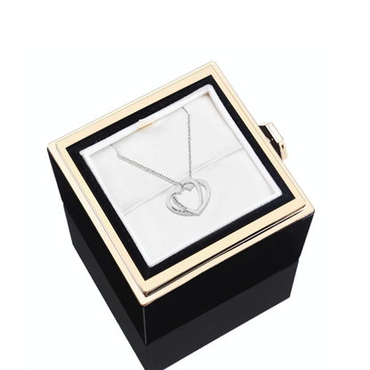 Deux coeurs imbriqués - Collier personnalisé - Or Rose