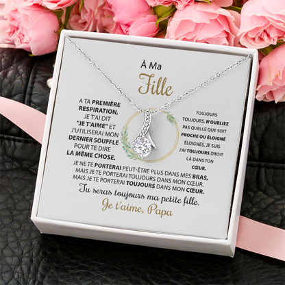 À ma fille - Collier coeur d'amour, de papa