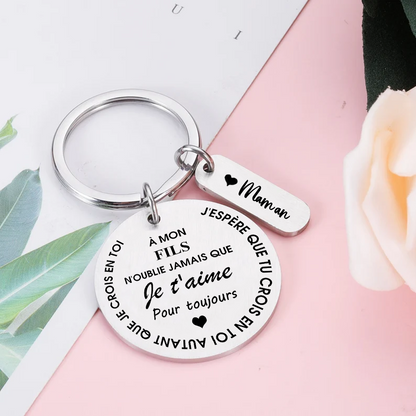 À mon Fils ou à ma Fille - Porte-clés familial - Or Rose