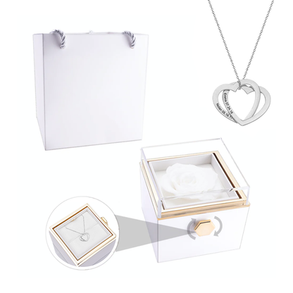Deux coeurs imbriqués - Collier personnalisé - Or Rose